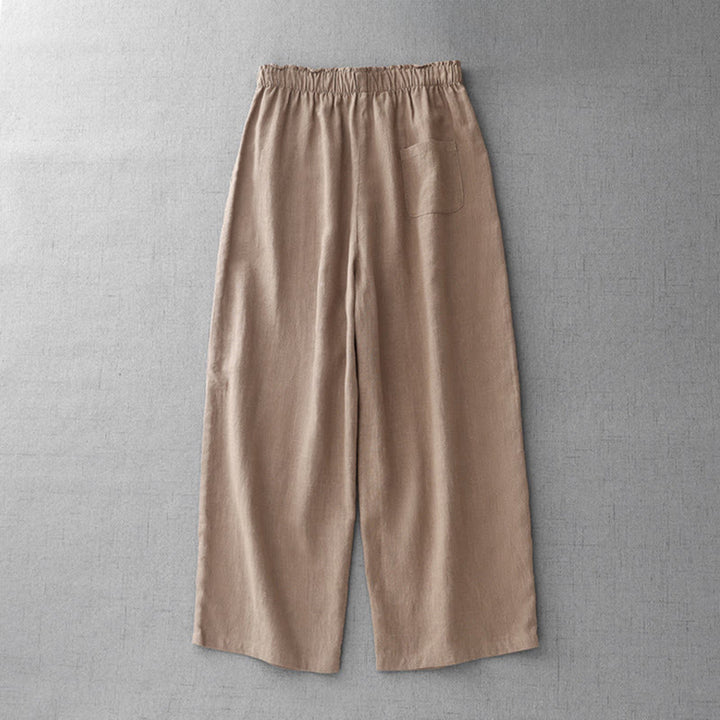 Pantalon décontracté en coton uni Buddha Stones pour femme, longueur 7-8, avec poches - image 17