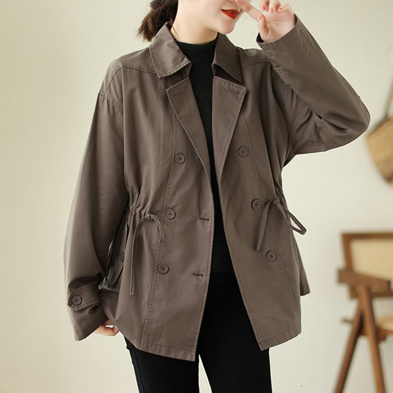 Veste en coton boutonnée à manches longues pour femme Buddha Stones - Terre de sienne - US14，UK/AU18，EU46 (2XL) - image 0