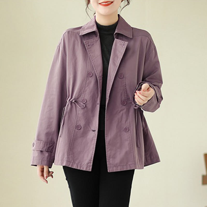 Veste en coton boutonnée à manches longues pour femme Buddha Stones - Prune - US14，UK/AU18，EU46 (2XL) - image 4