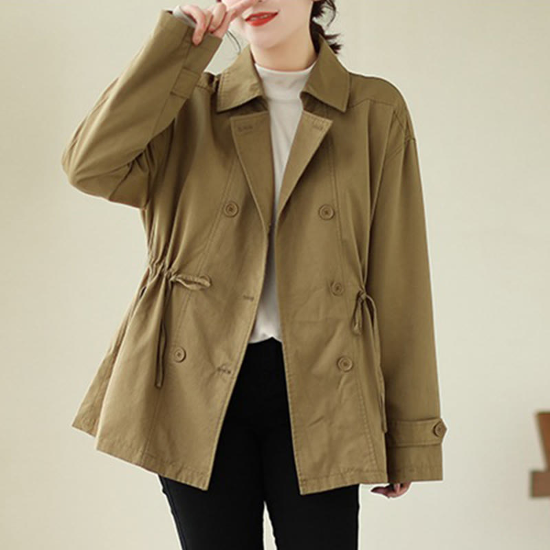 Veste en coton boutonnée à manches longues pour femme Buddha Stones - Verge d'or foncée - US14，UK/AU18，EU46 (2XL) - image 10