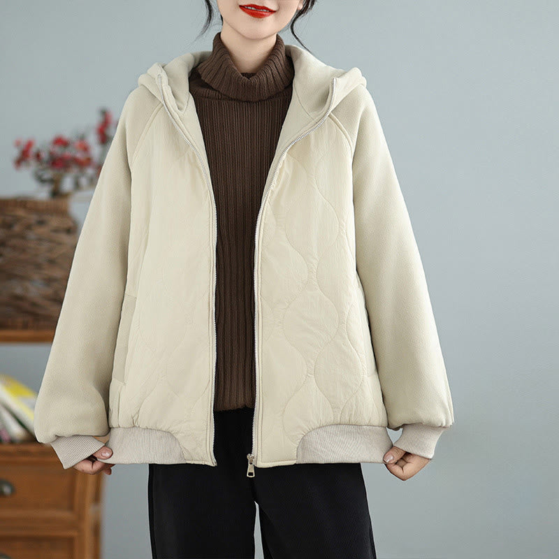Veste en coton épais à manches longues et capuche avec poches pour femme Buddha Stones - Vieille Dentelle - US14，UK/AU18，EU46 (2XL) - image 0