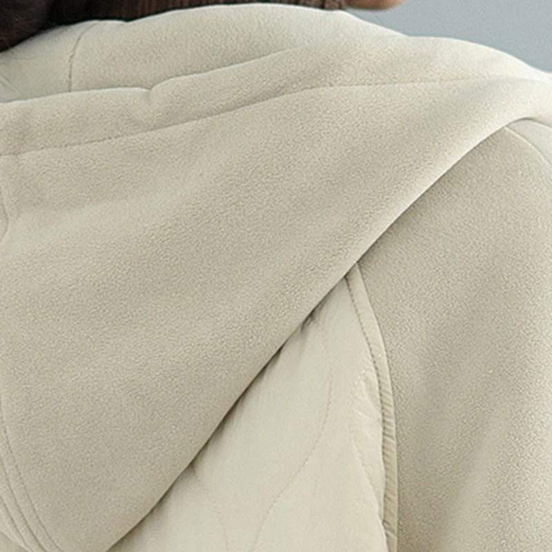 Veste en coton épais à manches longues et capuche avec poches pour femme Buddha Stones - image 6