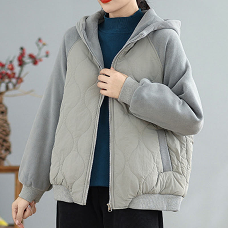 Veste en coton épais à manches longues et capuche avec poches pour femme Buddha Stones - image 13