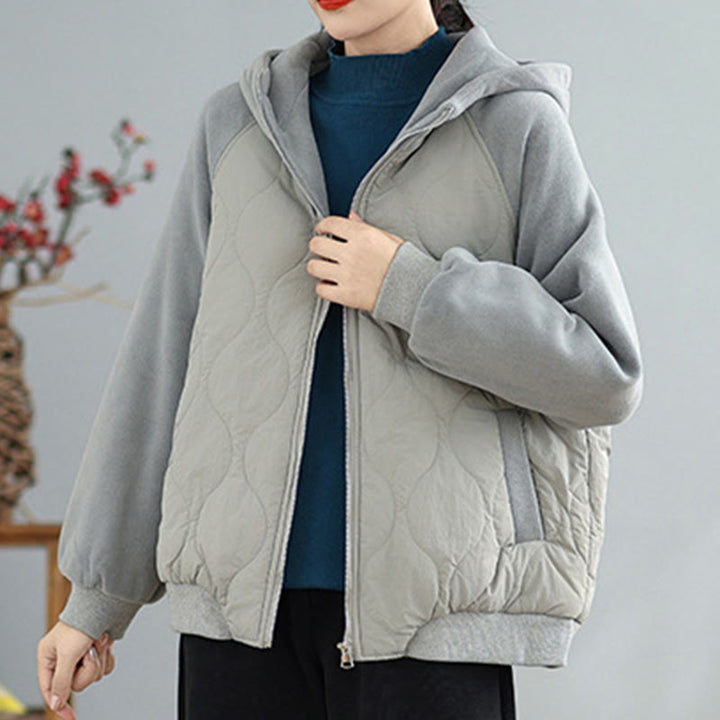 Veste en coton épais à manches longues et capuche avec poches pour femme Buddha Stones - image 13