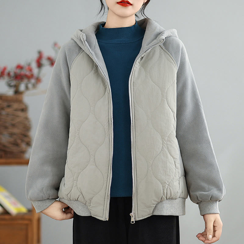 Veste en coton épais à manches longues et capuche avec poches pour femme Buddha Stones - Gris foncé - US14，UK/AU18，EU46 (2XL) - image 9