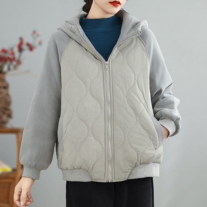 Veste en coton épais à manches longues et capuche avec poches pour femme Buddha Stones - image 11
