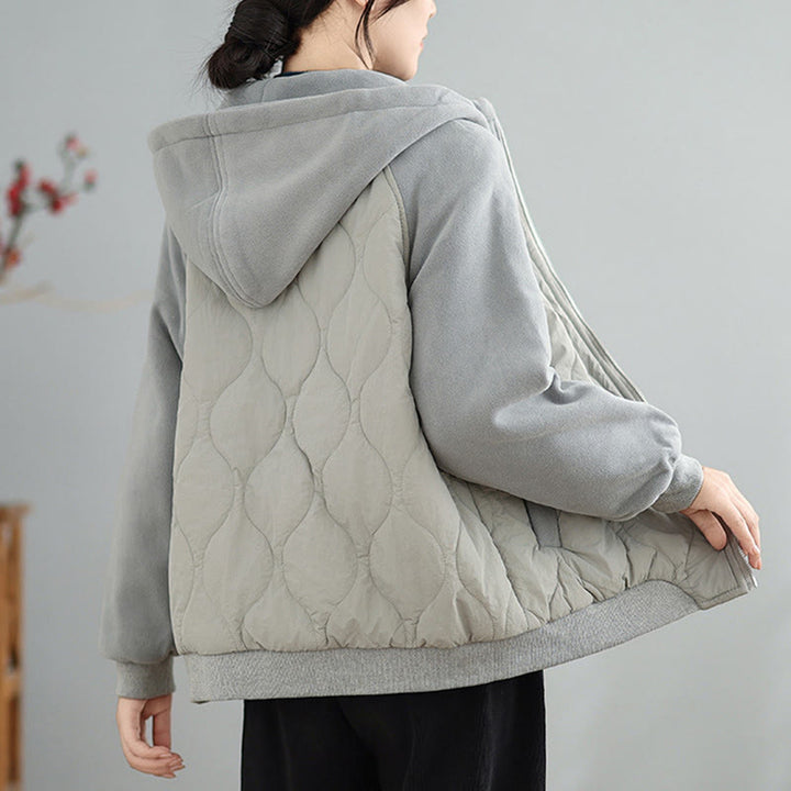 Veste en coton épais à manches longues et capuche avec poches pour femme Buddha Stones - image 12