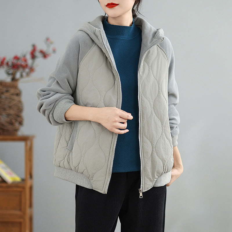 Veste en coton épais à manches longues et capuche avec poches pour femme Buddha Stones - image 10