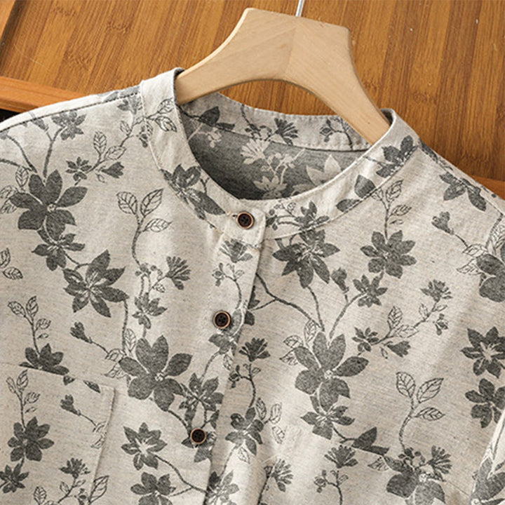 Chemise décontractée à manches longues en polyester pour femme, motif imprimé Buddha Stones - image 4