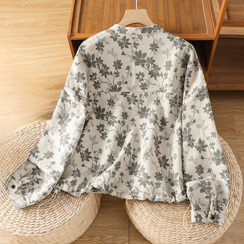 Chemise décontractée à manches longues en polyester pour femme, motif imprimé Buddha Stones - image 1