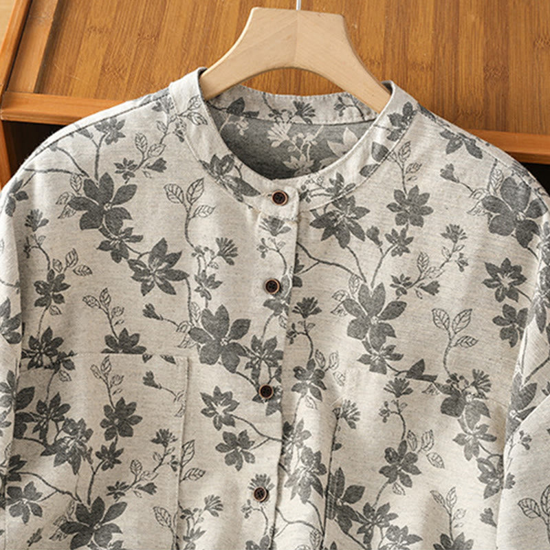 Chemise décontractée à manches longues en polyester pour femme, motif imprimé Buddha Stones - image 2