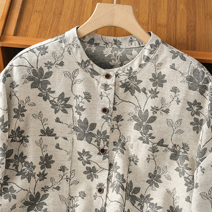 Chemise décontractée à manches longues en polyester pour femme, motif imprimé Buddha Stones - image 2