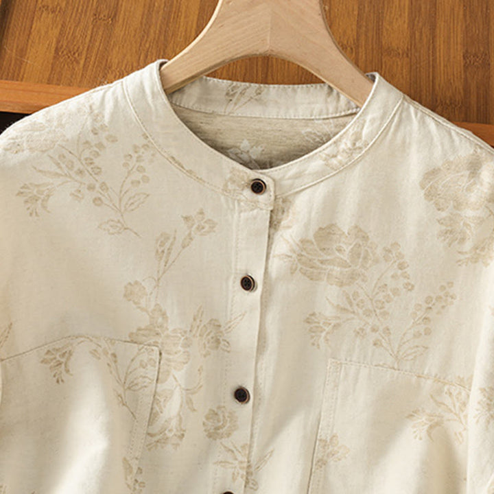 Chemise décontractée à manches longues en polyester pour femme, motif imprimé Buddha Stones - image 12