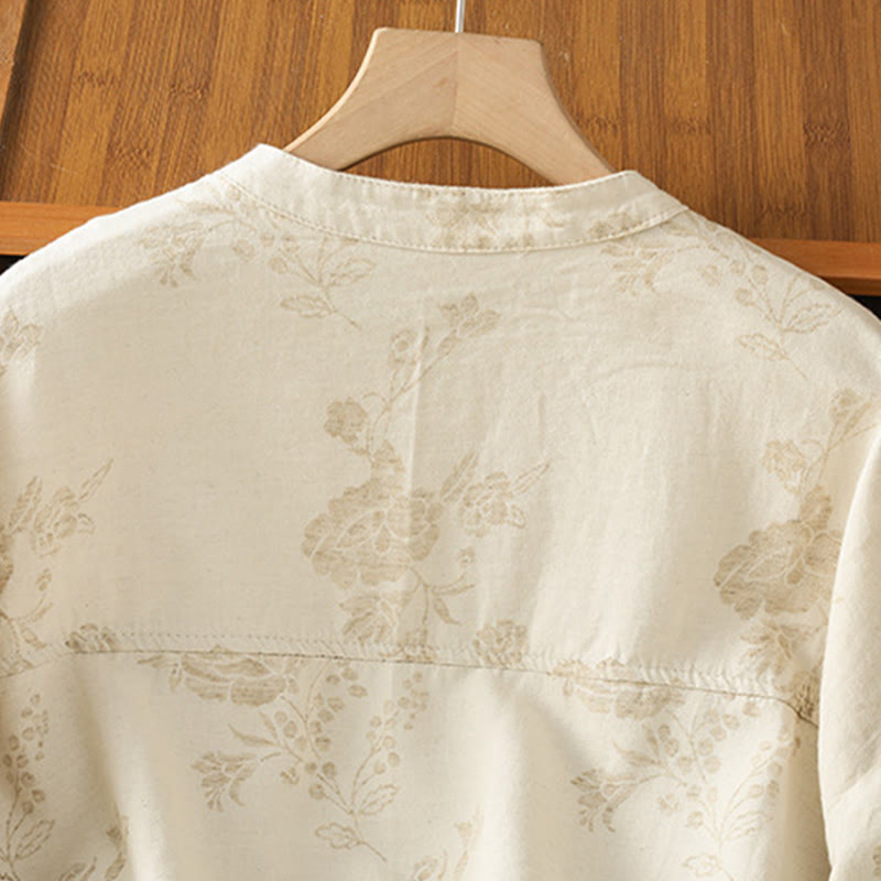 Chemise décontractée à manches longues en polyester pour femme, motif imprimé Buddha Stones - image 13