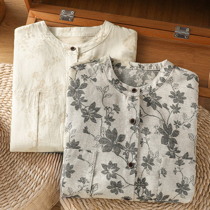 Chemise décontractée à manches longues en polyester pour femme, motif imprimé Buddha Stones - image 22