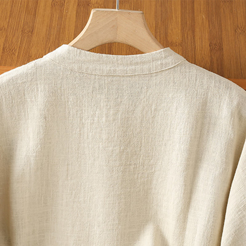 Chemise décontractée à manches longues en coton et polyester pour femme, avec boutons grenouille et poches, Buddha Stones - image 7