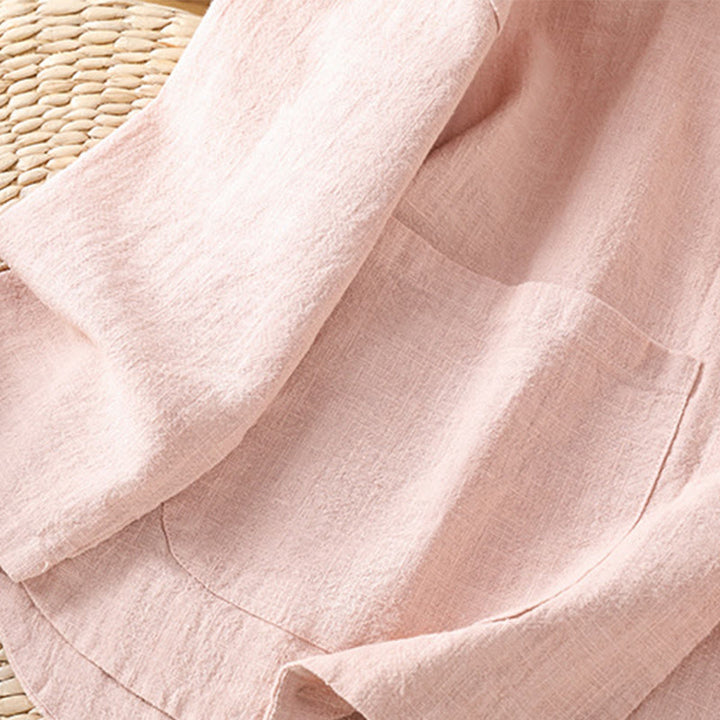 Chemise décontractée à manches longues en coton et polyester pour femme, avec boutons grenouille et poches, Buddha Stones - image 10