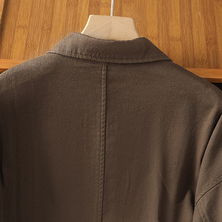 Chemise décontractée à manches longues et col montant pour femme, en coton et polyester, avec poches, motif Buddha Stones - image 3