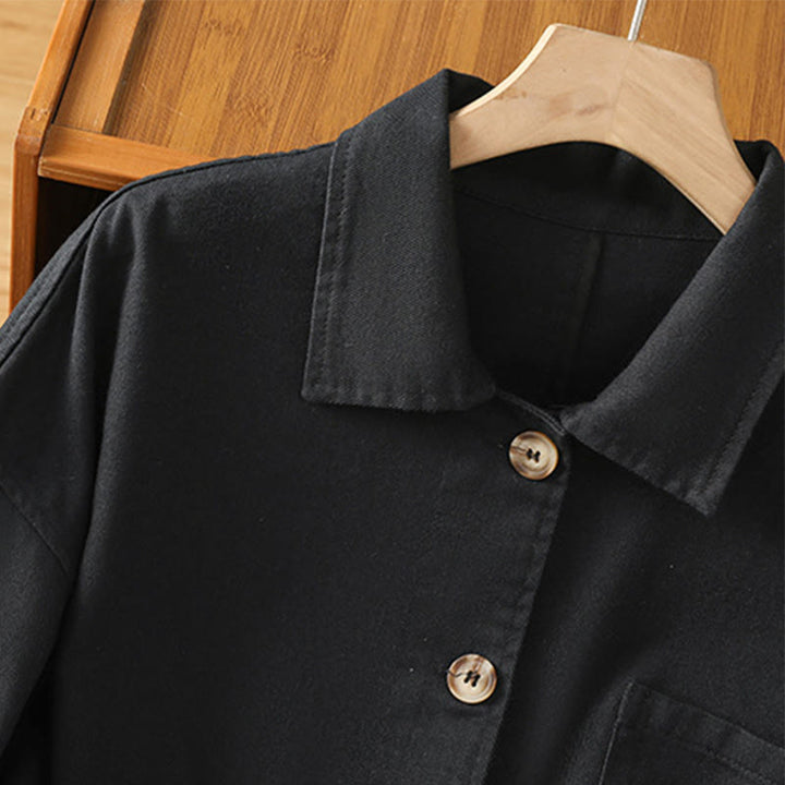 Chemise décontractée à manches longues et col montant pour femme, en coton et polyester, avec poches, motif Buddha Stones - image 14