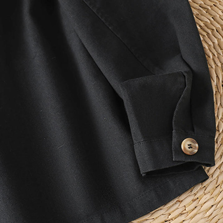 Chemise décontractée à manches longues et col montant pour femme, en coton et polyester, avec poches, motif Buddha Stones - image 17