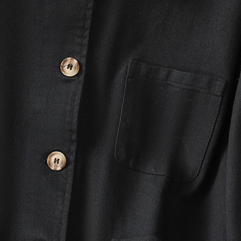 Chemise décontractée à manches longues et col montant pour femme, en coton et polyester, avec poches, motif Buddha Stones - image 15