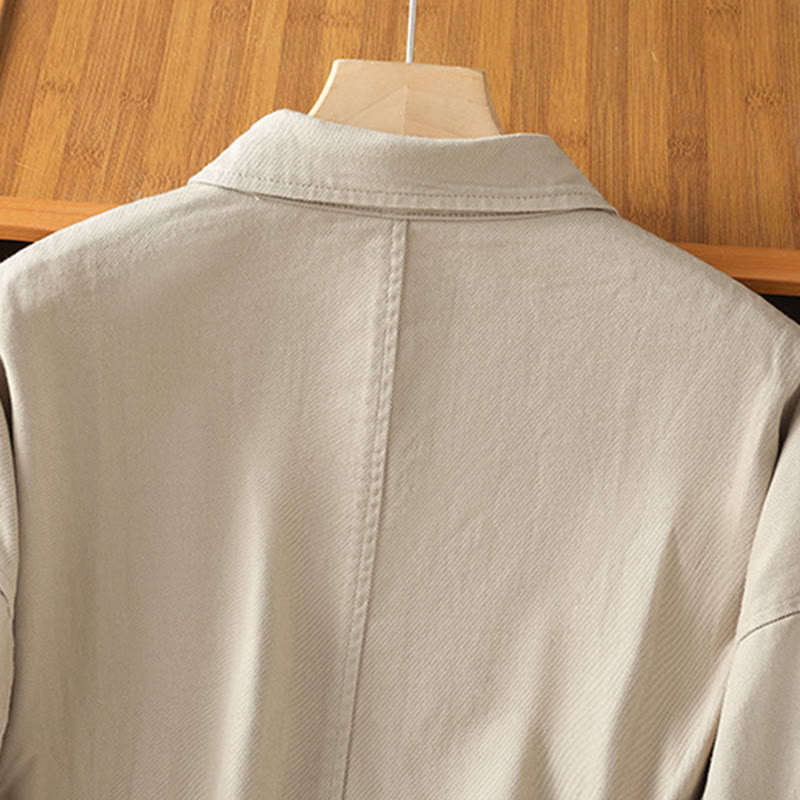 Chemise décontractée à manches longues et col montant pour femme, en coton et polyester, avec poches, motif Buddha Stones - image 25