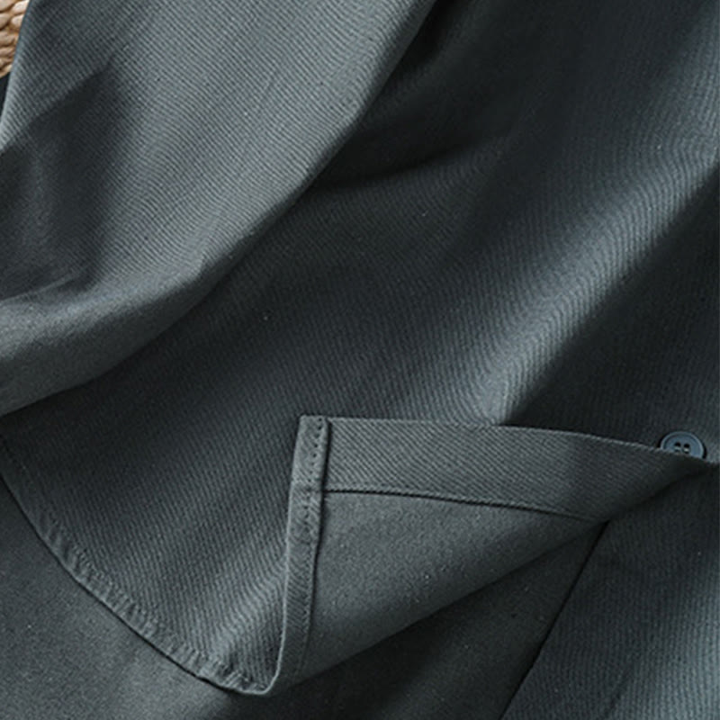 Chemise décontractée en coton à manches longues et col montant pour femme avec poches Buddha Stones - image 8