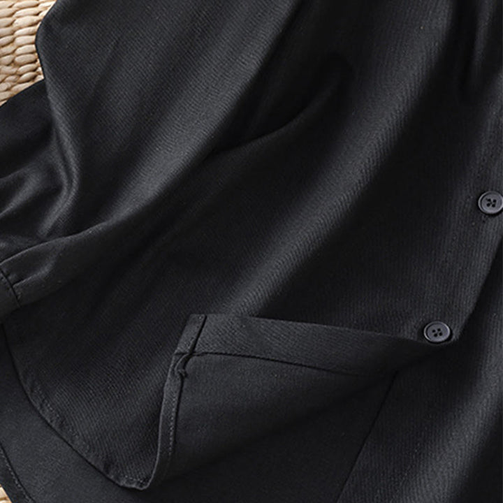 Chemise décontractée en coton à manches longues et col montant pour femme avec poches Buddha Stones - image 17