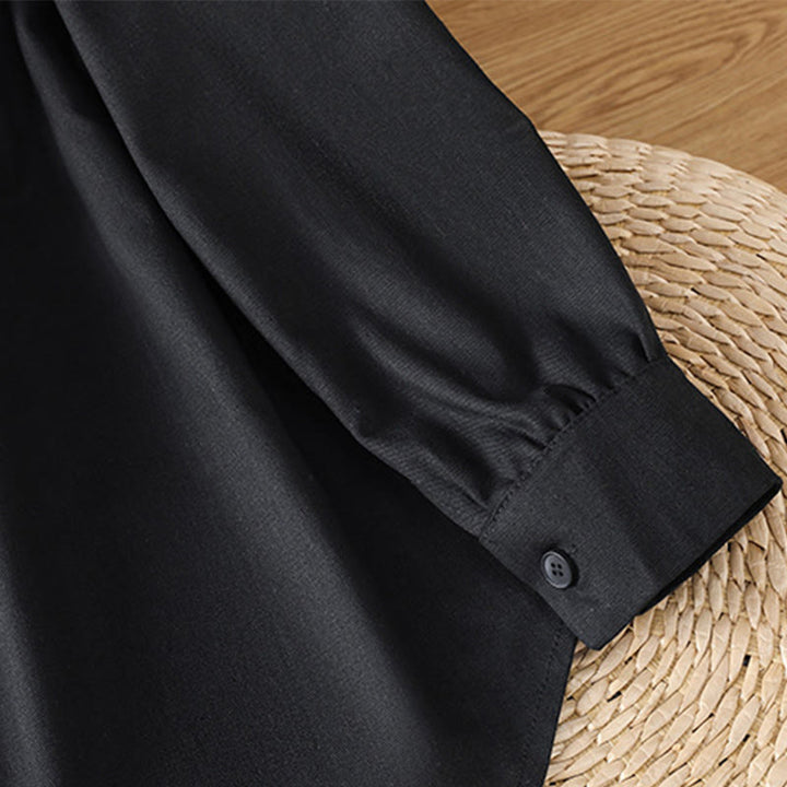Chemise décontractée en coton à manches longues et col montant pour femme avec poches Buddha Stones - image 16