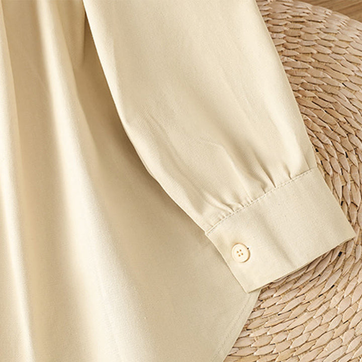 Chemise décontractée en coton à manches longues et col montant pour femme avec poches Buddha Stones - image 26