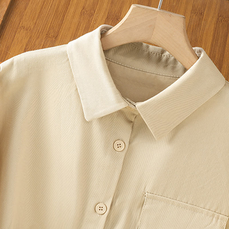 Chemise décontractée en coton à manches longues et col montant pour femme avec poches Buddha Stones - image 20