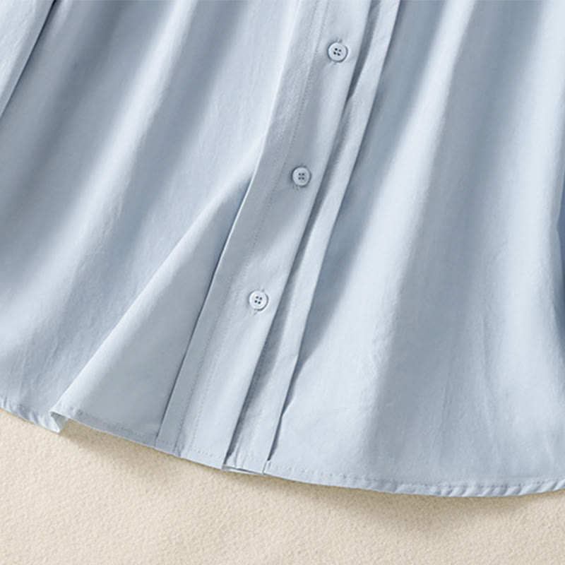 Chemise décontractée en coton à manches longues et revers en dentelle pour femme Buddha Stones - image 5