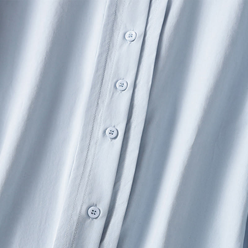 Chemise décontractée en coton à manches longues et revers en dentelle pour femme Buddha Stones - image 6