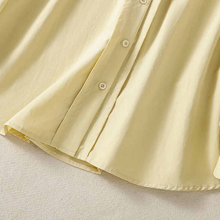 Chemise décontractée en coton à manches longues et revers en dentelle pour femme Buddha Stones - image 16