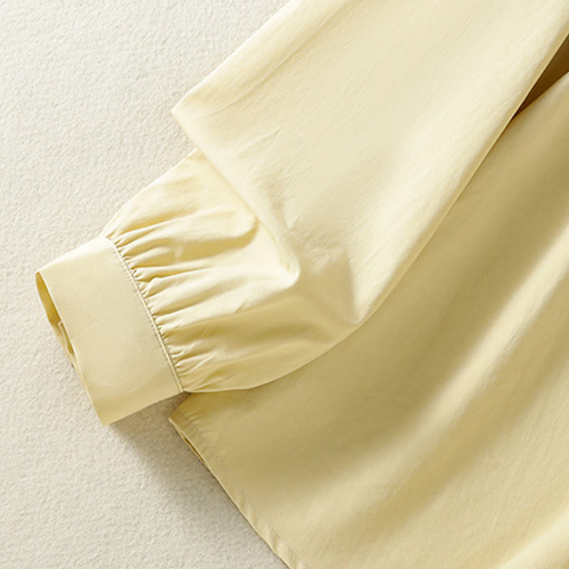 Chemise décontractée en coton à manches longues et revers en dentelle pour femme Buddha Stones - image 18