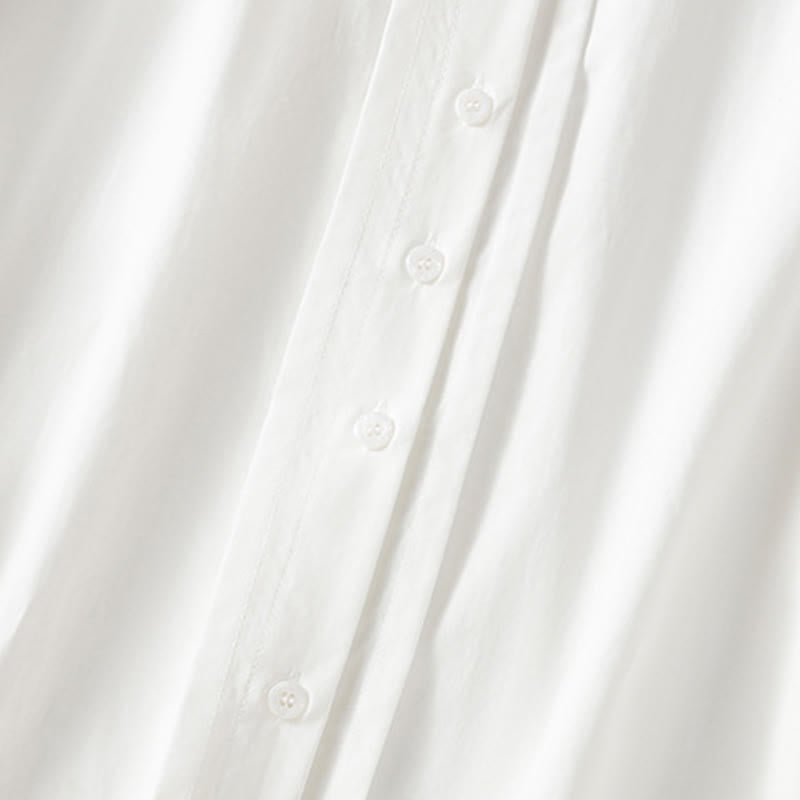 Chemise décontractée en coton à manches longues et revers en dentelle pour femme Buddha Stones - image 22