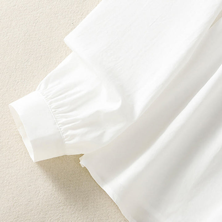 Chemise décontractée en coton à manches longues et revers en dentelle pour femme Buddha Stones - image 24