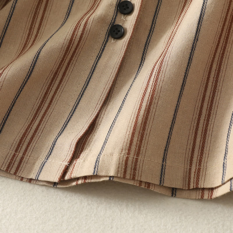 Chemise décontractée à manches longues en polyester pour femme, motif Buddha Stones, à rayures rétro - image 10