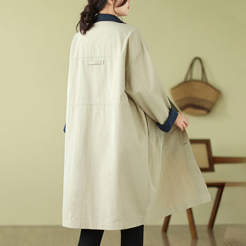 Manteau en coton pour femme avec poches et boutons colorés, motif Buddha Stones - image 1