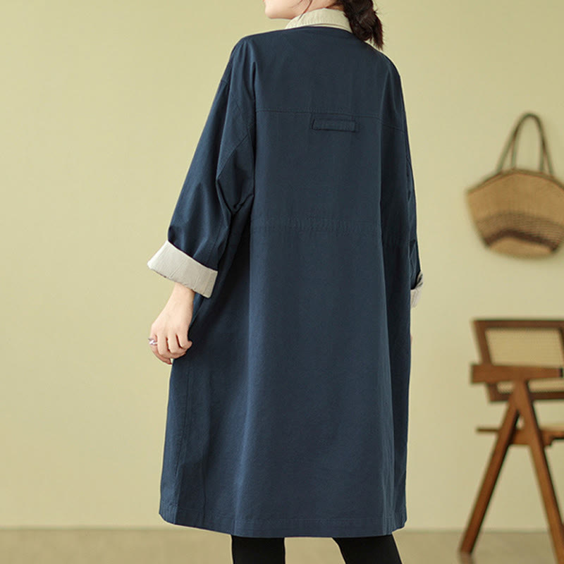 Manteau en coton pour femme avec poches et boutons colorés, motif Buddha Stones - image 7