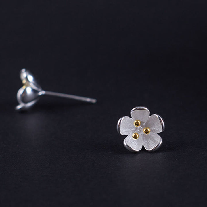 Boucles d'oreilles en argent sterling 925 avec Buddha Stones et étamines dorées  - image 3