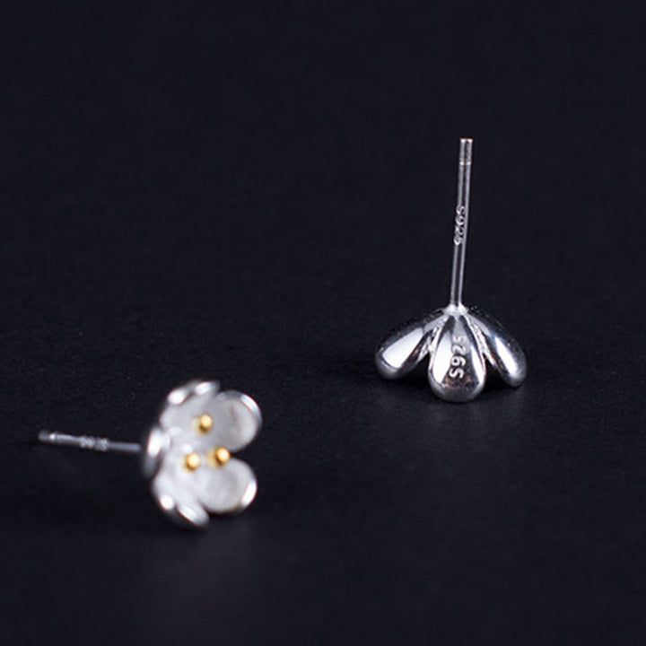 Boucles d'oreilles en argent sterling 925 avec Buddha Stones et étamines dorées  - image 7