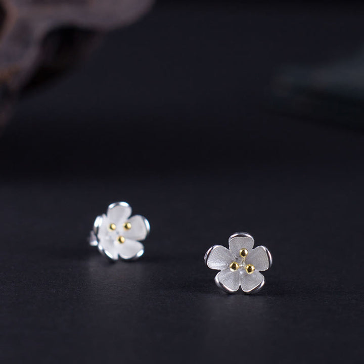 Boucles d'oreilles en argent sterling 925 avec Buddha Stones et étamines dorées  - image 2