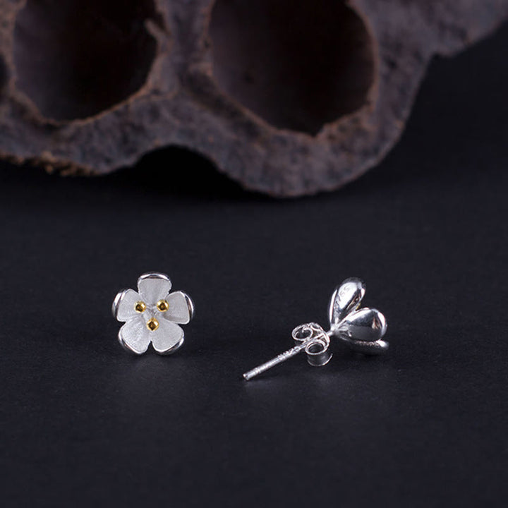 Boucles d'oreilles en argent sterling 925 avec Buddha Stones et étamines dorées  - image 4