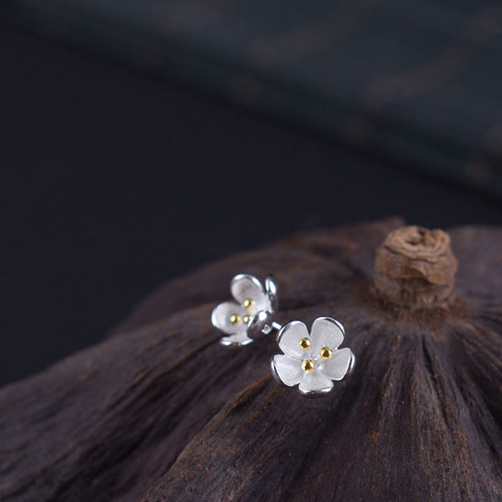 Boucles d'oreilles en argent sterling 925 avec Buddha Stones et étamines dorées  - image 6