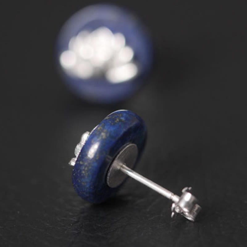 Buddha Stones Lazurite Argent Sterling 925 Motif Lotus Illumination  - image 3