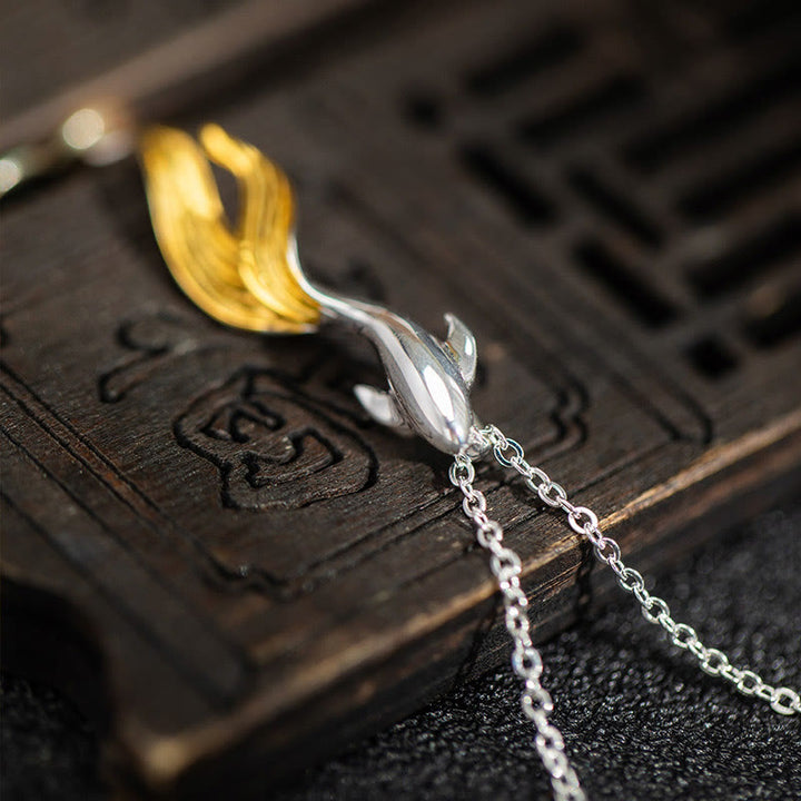 Collier pendentif porte-bonheur en argent sterling 925 avec Buddha Stones et poisson koï doré - image 4