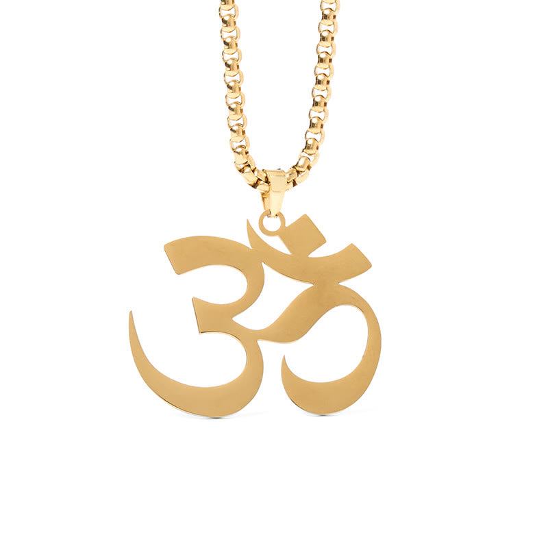 Buddha Stones Collier pendentif en acier inoxydable avec symbole Om et mantra - image 6