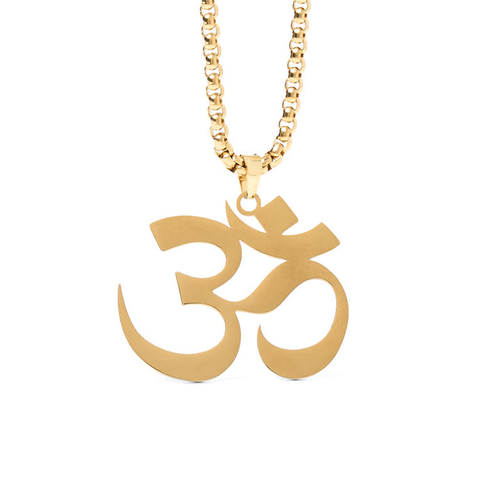 Buddha Stones Collier pendentif en acier inoxydable avec symbole Om et mantra - image 6