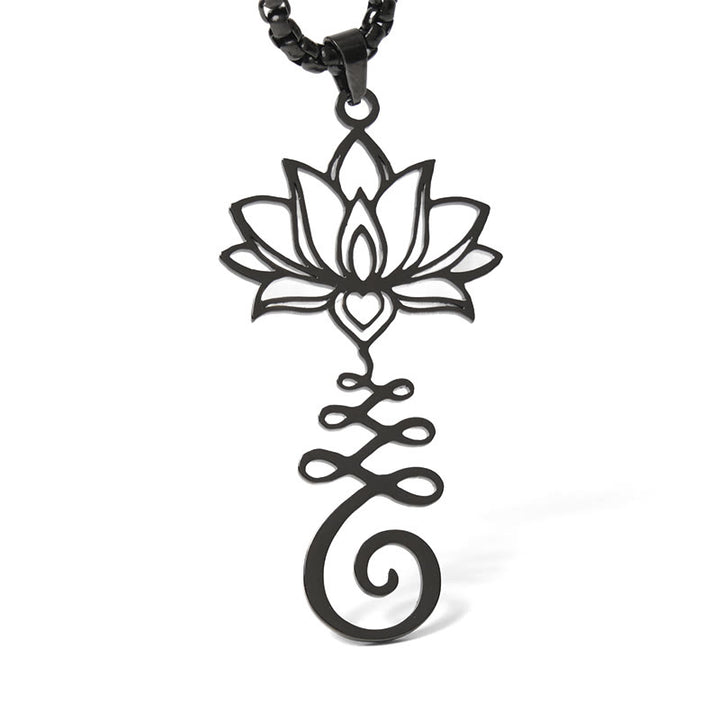 Collier pendentif en acier inoxydable Buddha Stones et symbole des chakras, motif irrégulier, lotus, illumination - image 18